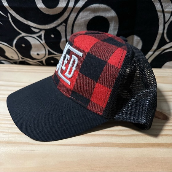 Axed Axe Throwing Red Buffalo Plaid Mesh Snap Back Hat - Picture 2 of 4